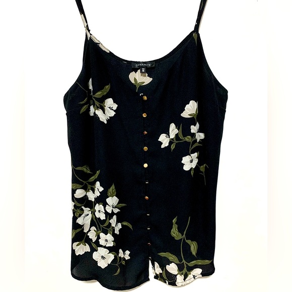 Dynamite Floral Cami w Gold buttons - Picture 1 of 5